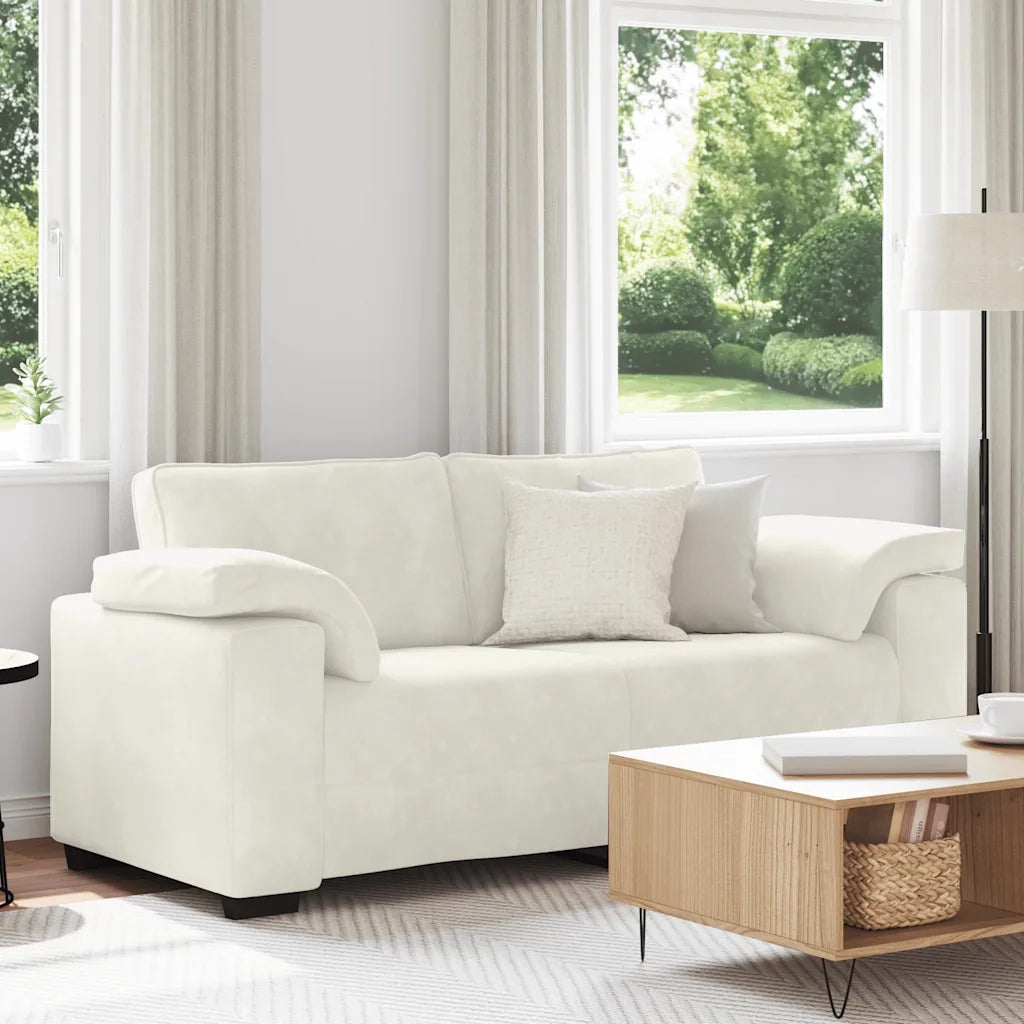 Divano Divanetto Crema 180x77x82 cm in Velluto 4105275