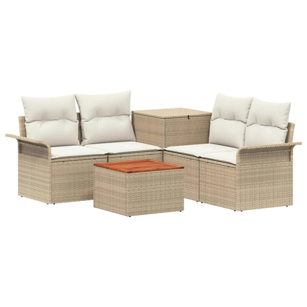 Set di divani 6 pz 4-Numero di posti Beige e Bianco Crema 3447094