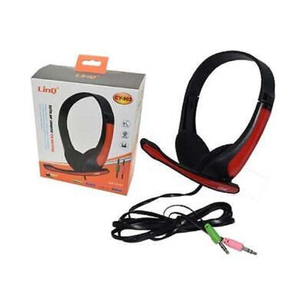 Trade Shop - Cuffie Con Microfono Stereo Per Pc Notebook Computer Skype Msn Jack 3.5mm Cy-803 -