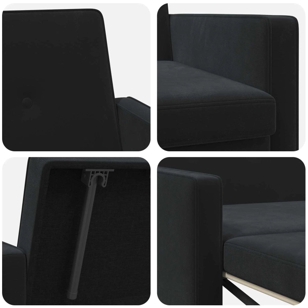 Divano letto Nero Tessuto 42033358