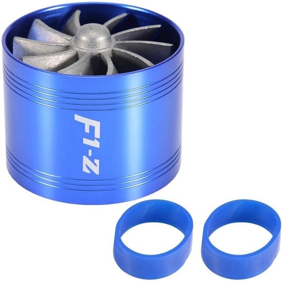 Ventilatore di aspirazione universale - Montaggio facile - Materiale in lega di alluminio - Sostituisce il ventilatore di aspirazione - Risparmia carburante - Turbo - Blu