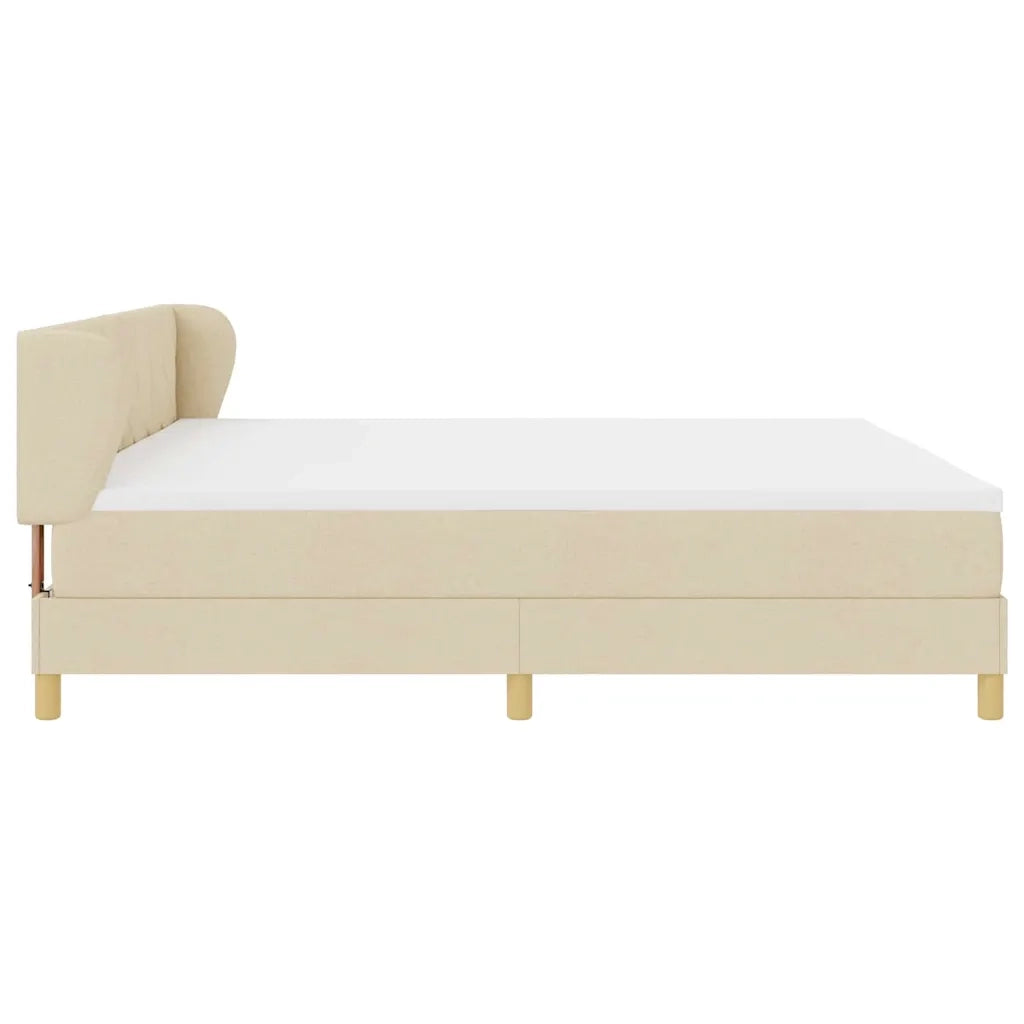 Letto a molle con materasso Crema 200 x 200 cm Tessuto 3340302