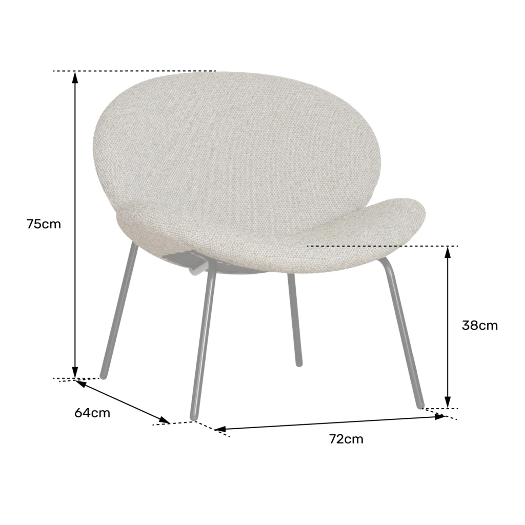 Poltrona SACHA in pelliccia sintetica beige