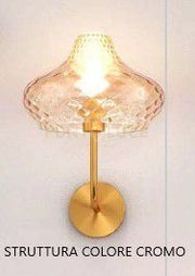 APPLIQUE CROMO VETRO PICCOLO AMBRA 1191CR-AT-AM