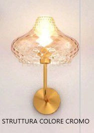 APPLIQUE CROMO VETRO PICCOLO AMBRA 1191CR-AT-AM
