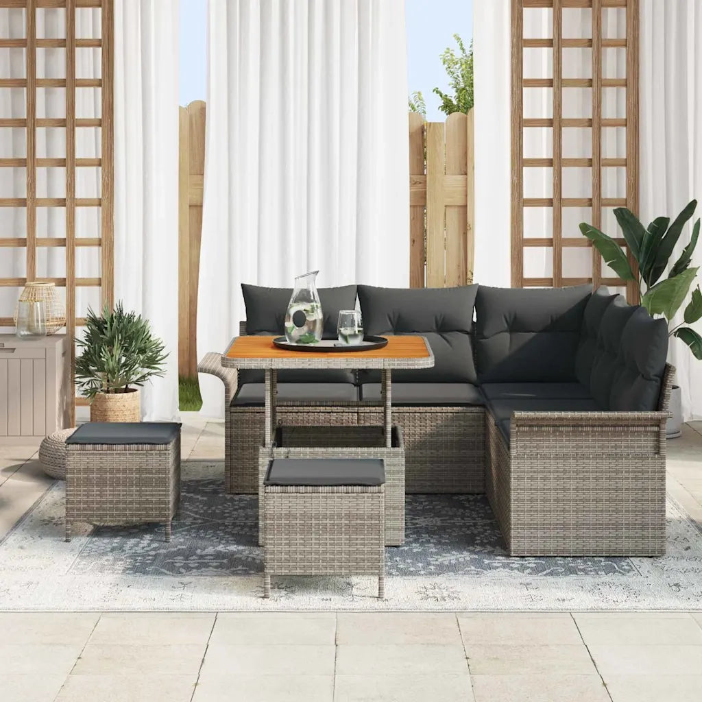 Set Divano da Giardino con cuscino con cuscino 8 pcs Grigio 3364083