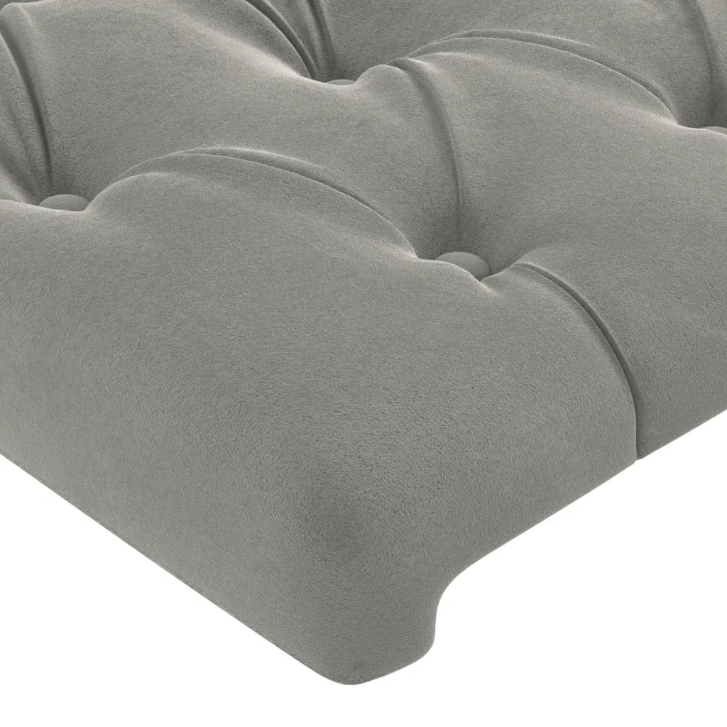 Testiera Grigio Chiaro 100x7x118/128 cm Velluto 3116710