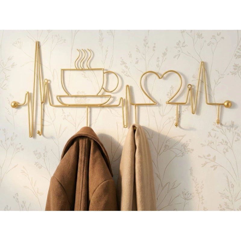 Apporta Abiti Da Muro Breakfast Oro cm 60x3,8x26,7