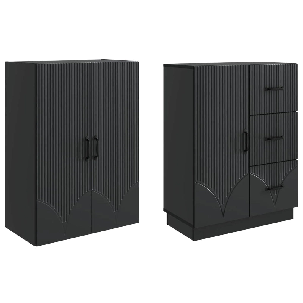 Set di armadi 2 pz Nero Legno ingegnerizzato 3416818