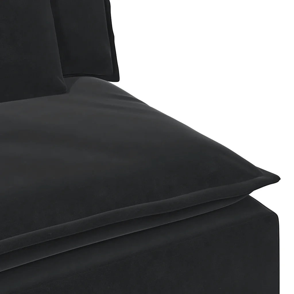 Divano Modulare con Cuscini Nero 3321104