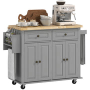 Carrello da cucina con cassetti e ripiani ¨C Xylo ¨C grigio MDF e legno h¨¦v¨¦a