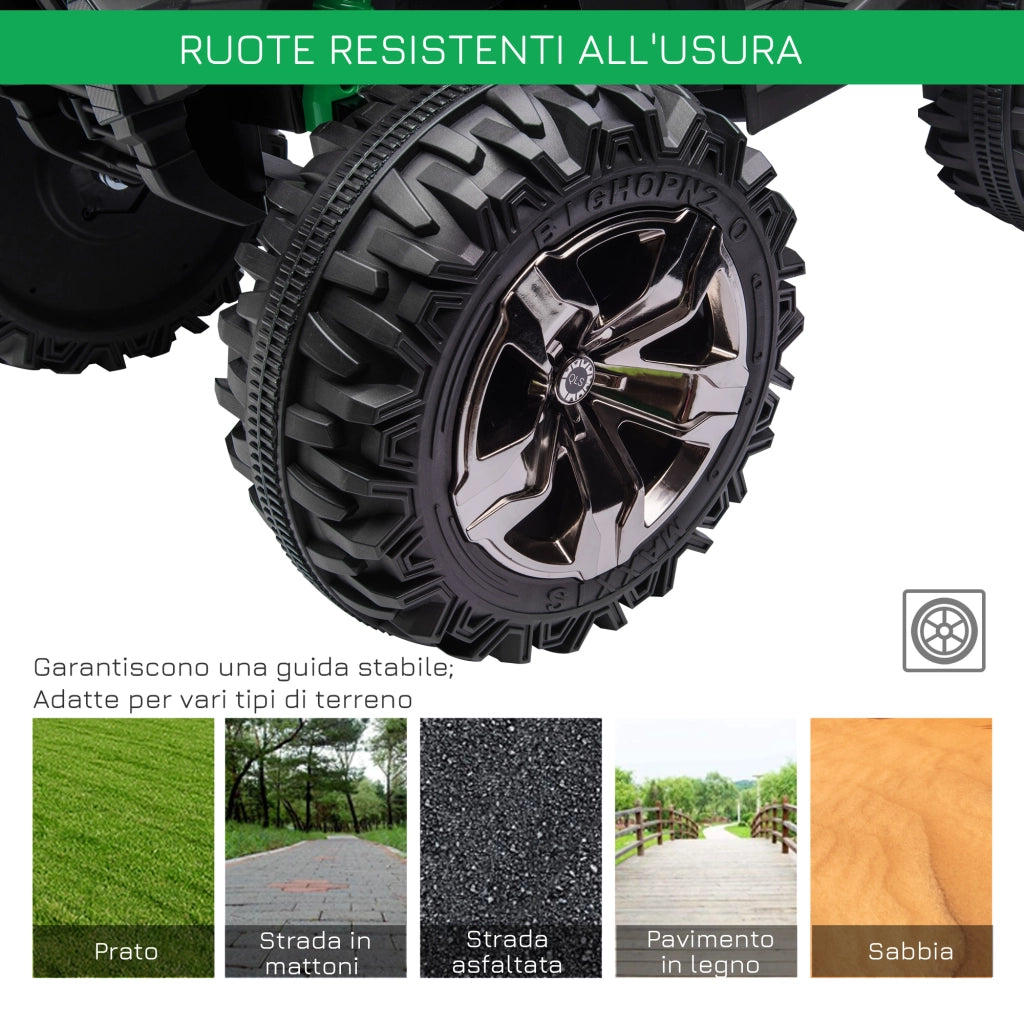 Auto Bambini Elettrica 12V con Fari e Batteria ¨C zephmum ¨C Verde 100x65x73