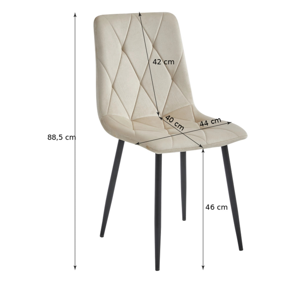Sedia Libra in Velluto Blu Notte con Gambe Nere