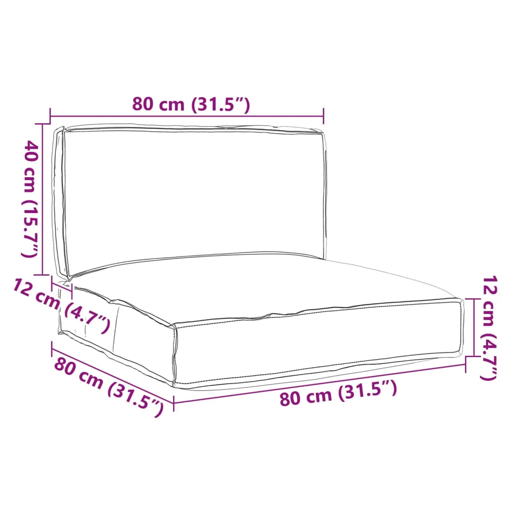 Set di Cuscini per Pallet 2 pcs Grigio Tessuto Oxford 3329070