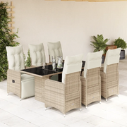 Set Bistrò da Giardino 7 pz con Cuscini in Polyrattan Marrone 3277215