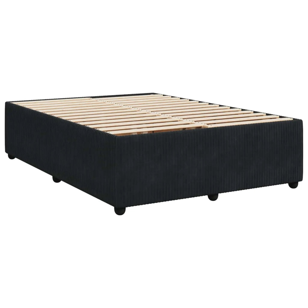 Letto box spring con materasso Nero 140 x 190 cm Velluto 3451675