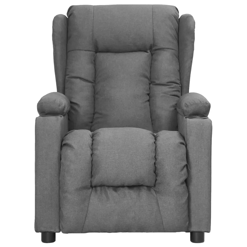 Poltrona | Sedia Relax Reclinabile in Tessuto Grigio Chiaro
