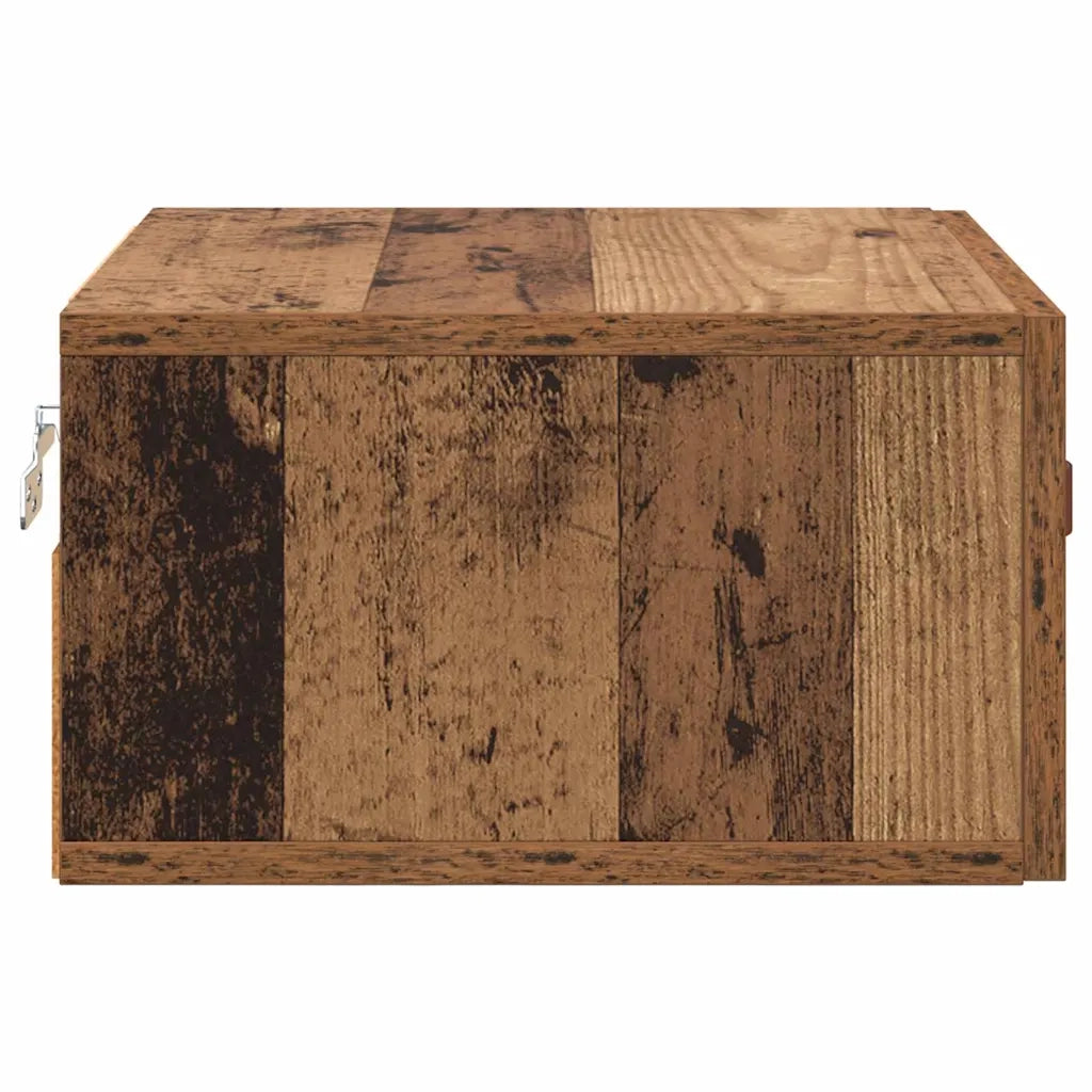 Mobiletto da comodino a parete Legno vecchio 35 x 35 x 20 cm 882335