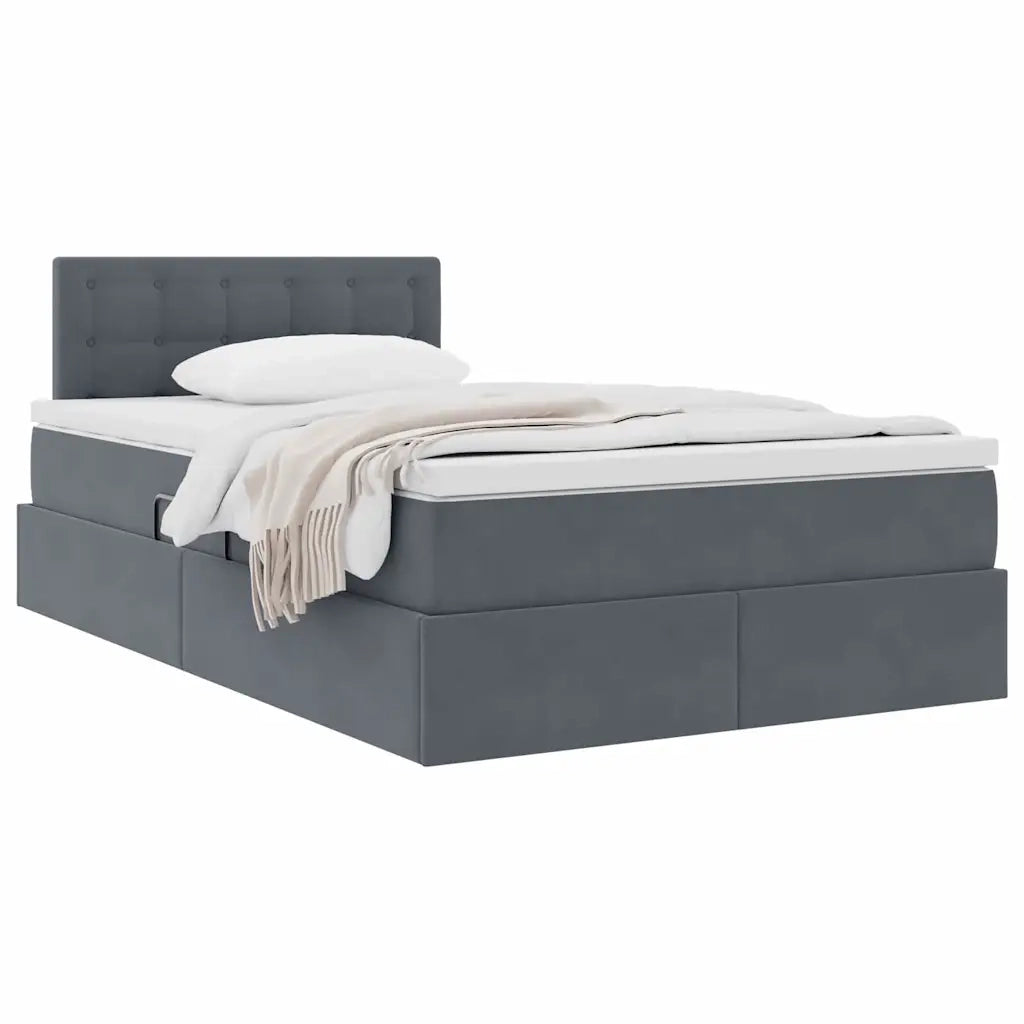 Letto con Contenitore Grigio scuro 120 x 200 cm Velluto