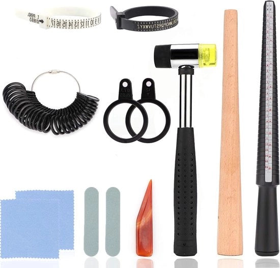 Set di misurazione di anello in lusso con porta anello e accessori di pulizia