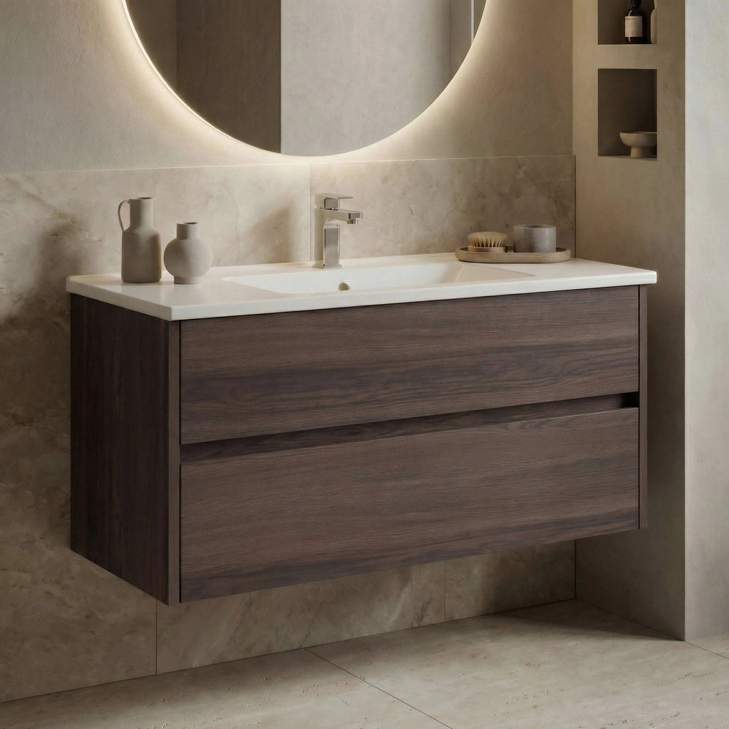 Mobile lavabo "Side 100 v3" - 100 x 45 x 52 cm - Noce scuro