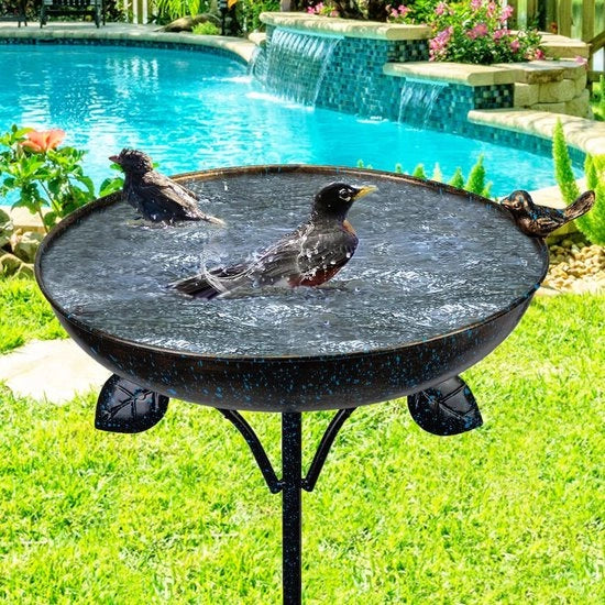 Vogelbad in Metallo per Esterno, 66 cm con 4 Pinne
