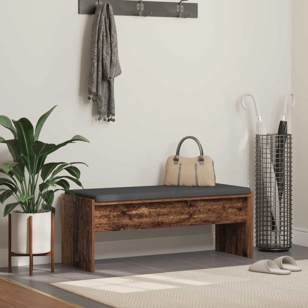 Panca per ingresso con cuscino Legno vecchio 103 x 38 x 40 cm