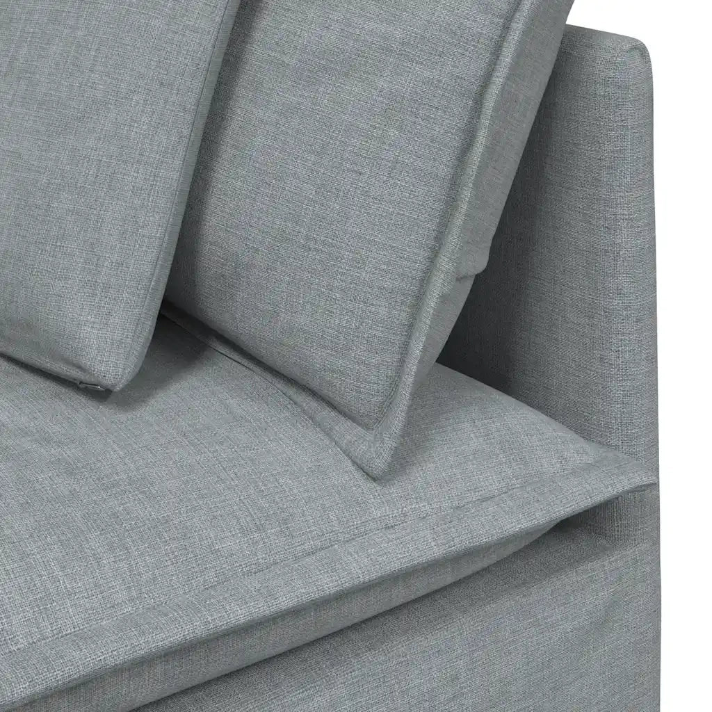 Divano Modulare con Cuscini in Tessuto Grigio Chiaro 3321147