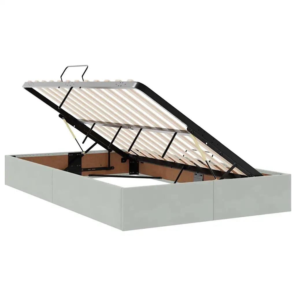 Letto con Contenitore Grigio chiaro 120 x 190 cm Velluto