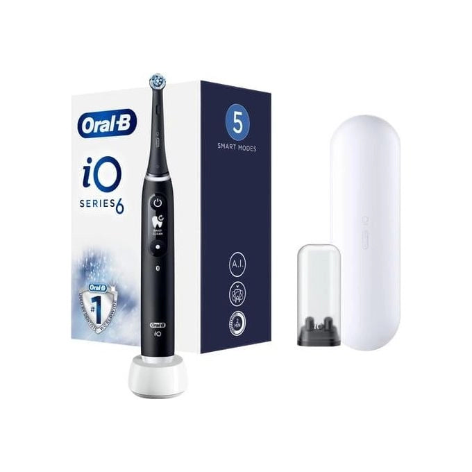 Oral-B iO - 6 - Spazzolino Elettrico Ricaricabile Nero Lava con Custodia da Viaggio