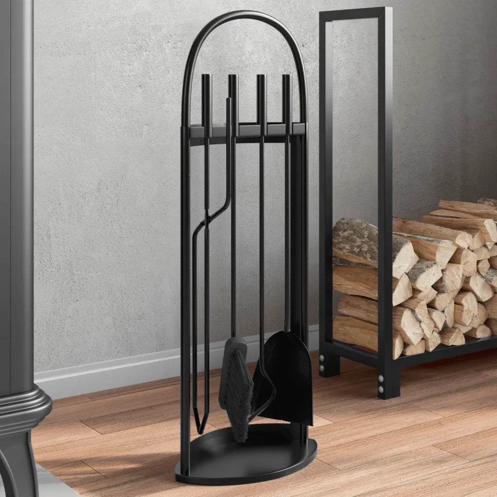 Set di attrezzi per camino 5 pezzi-Kit per camino 23x15x66 cm in acciaio 263053