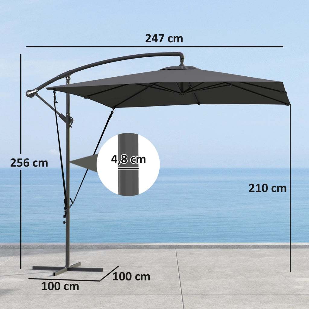 Parasole da giardino esterno ¨C Minimal ¨C grigio 250x250 cm