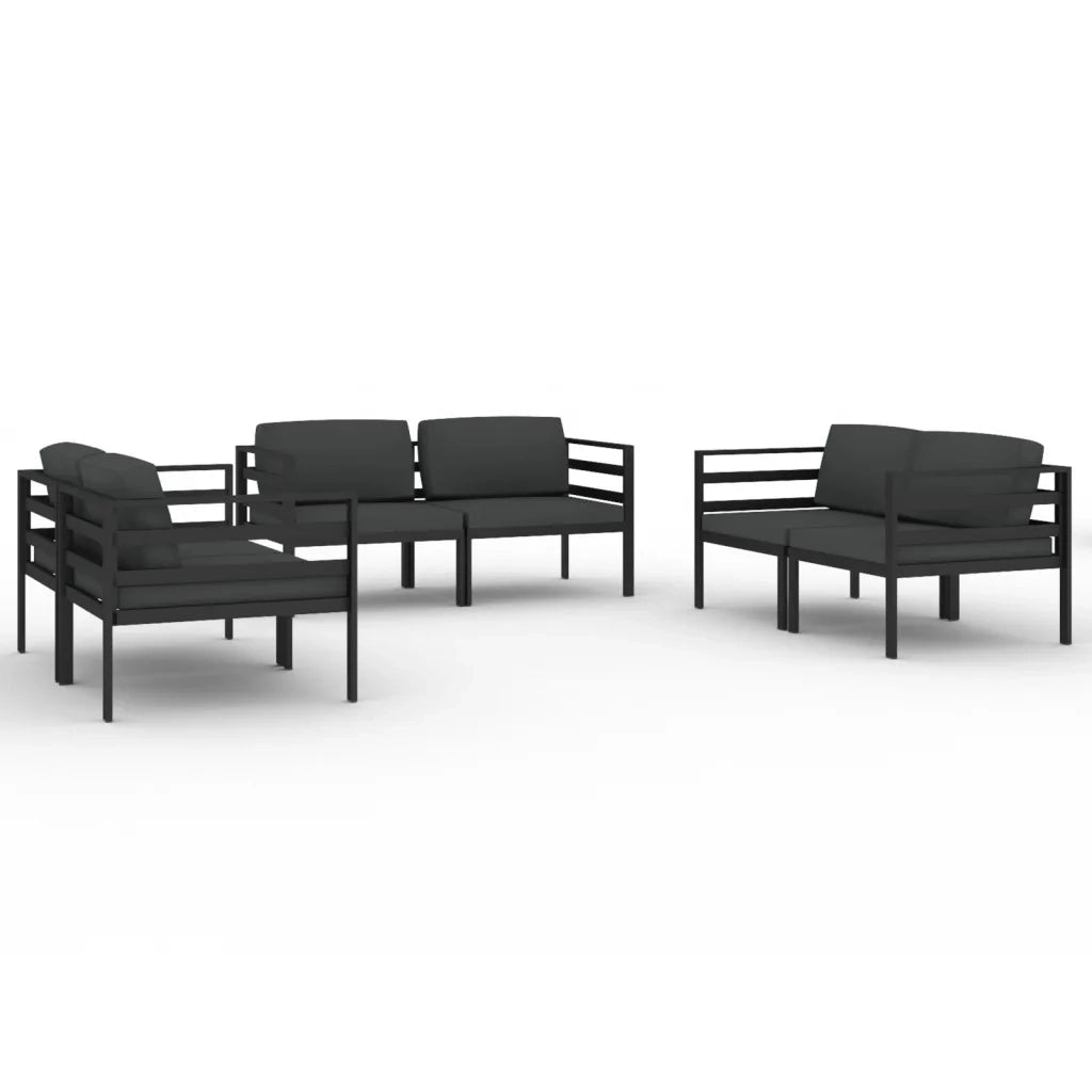Set Divani da Giardino 6 pz con Cuscini in Alluminio Antracite 3107800