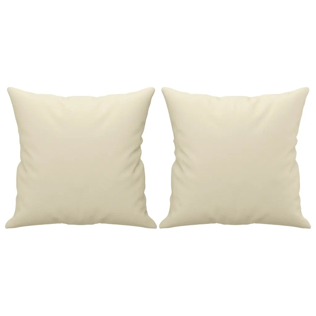 Divano a 2 Posti con Cuscini Crema 140 cm in Similpelle
