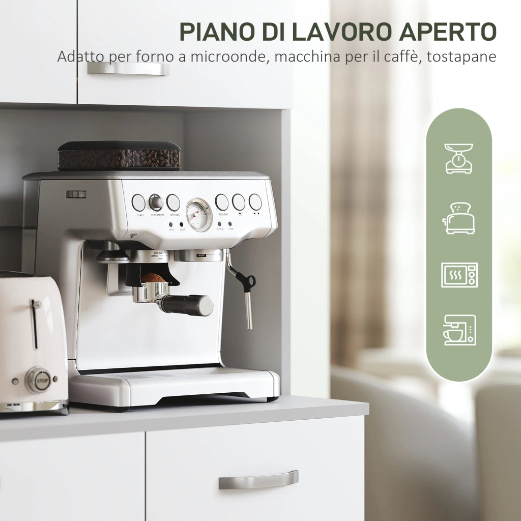 Armadio Bianco e Grigio con Cassetti e Ante ¨C Minimal ¨C 101x39x180 cm
