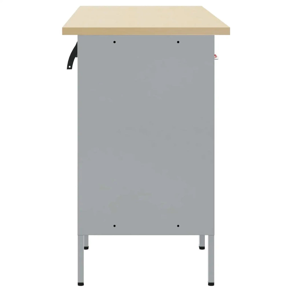 Set di mobili da lavoro con cassetto 5 pz Nero e Grigio 3321394