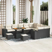 Set Divano da Giardino con cuscino 12 pcs Nero e Crema 3363995