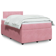 Giroletto a Molle con Materasso Rosa 120x200 cm in Velluto