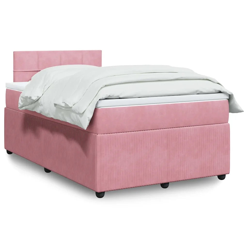 Giroletto a Molle con Materasso Rosa 120x200 cm in Velluto