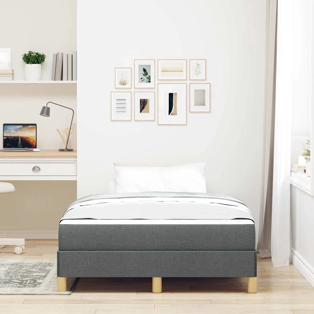 Letto a molle con materasso Grigio scuro 120 x 200 cm Tessuto