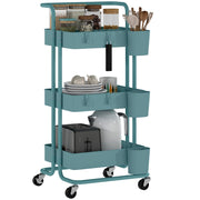 Carrello Multiuso con Cassetti e Ganchi ¨C Minimal ¨C 42x38x86,5 cm Verde