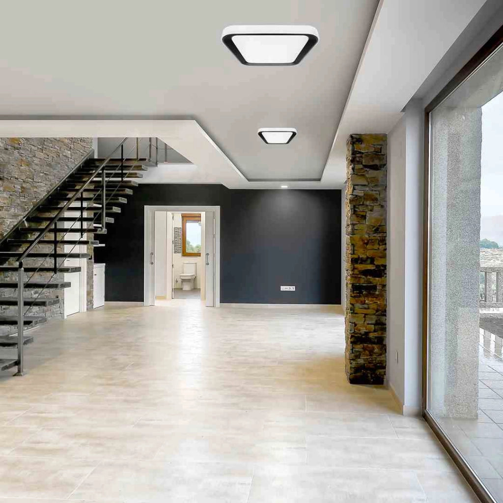 Plafoniera LED Milagro Quadro 40x40 nera 38W CCT con telecomando