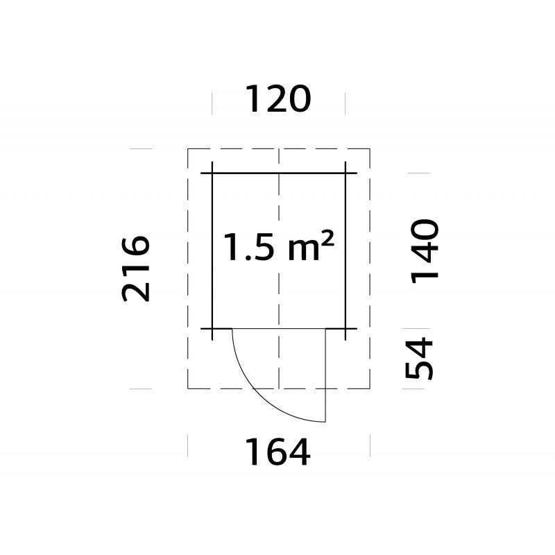 Casetta in legno Petteri 138x158 cm pareti 28 mm con pavimento incluso  Esterni da Vivere
