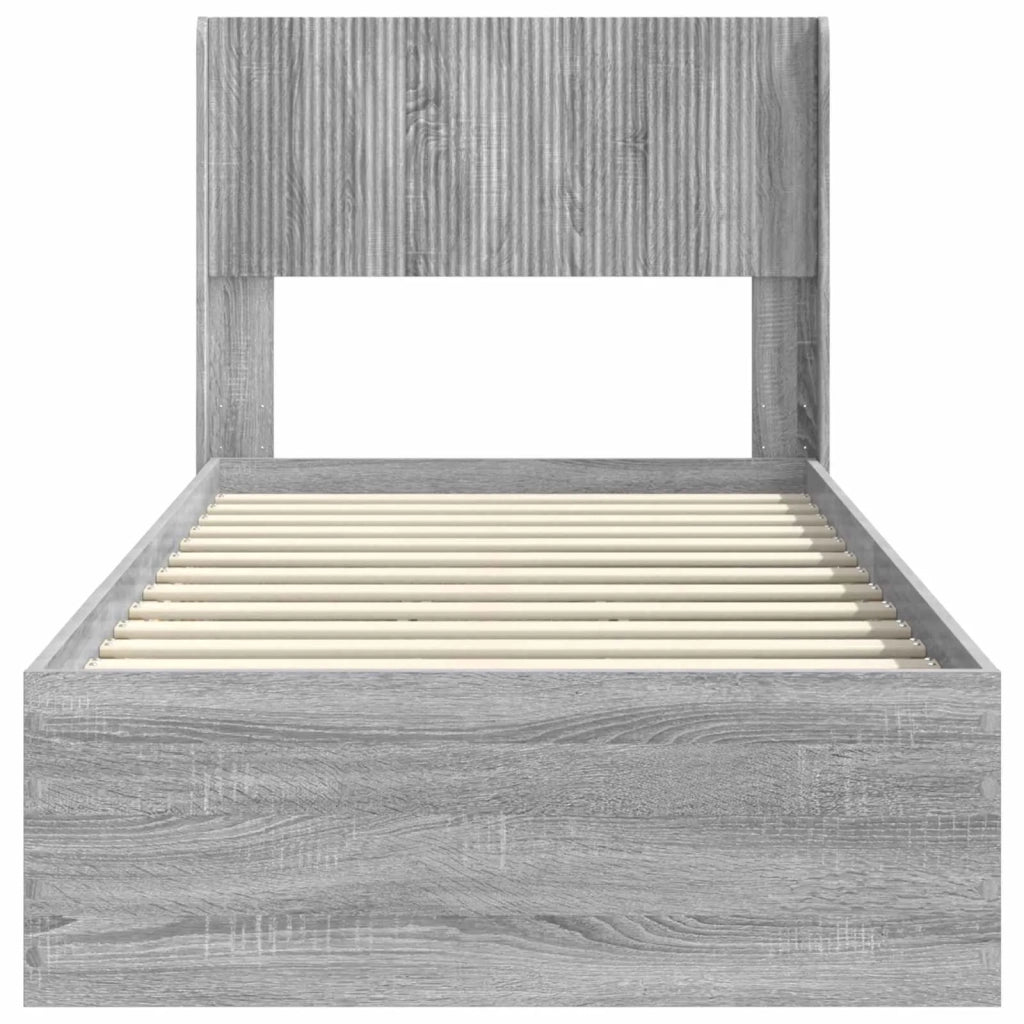 Struttura del letto con stoccaggio e testata Sonoma grigio 3414512