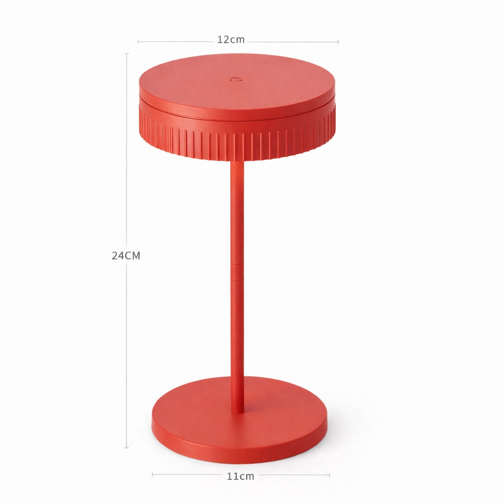 LAMPADA DA TAVOLO LED RICARICABILE TOUCH USB 2000MAH DESIGN MODERNO ROSSO LPT146