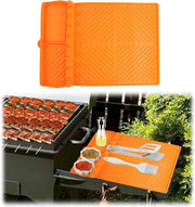 Tavolo da barbecue in silicone - impermeabile - riutilizzabile - non aderente - 405x295 cm - arancione