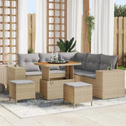 Set Divano da Giardino 8 pcs Beige e Grigio Chiaro polyrattan 3363957
