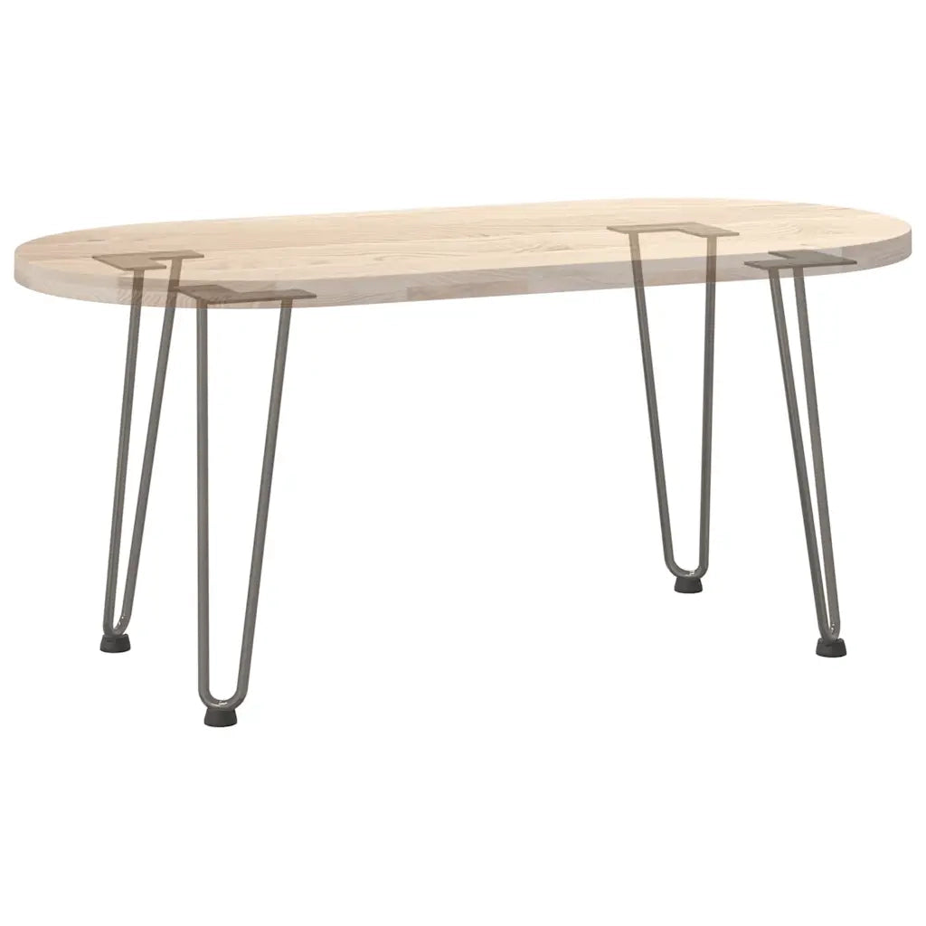 Gambe a forcina per tavolino 4 pz | Piede del tavolo in acciaio naturale 42 cm in acciaio massiccio