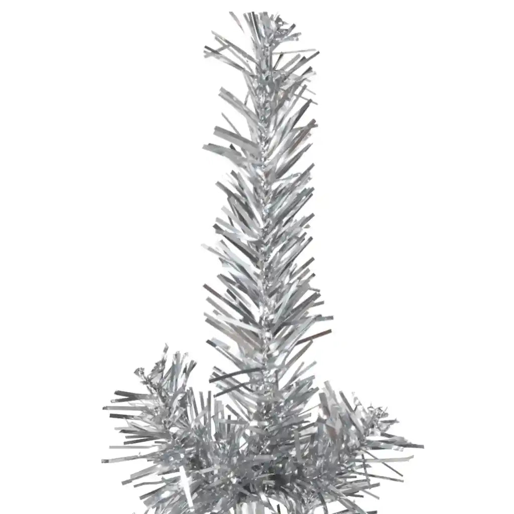 Albero Natale Artificiale Sottile a Metà Supporto Argento 240cm 344598
