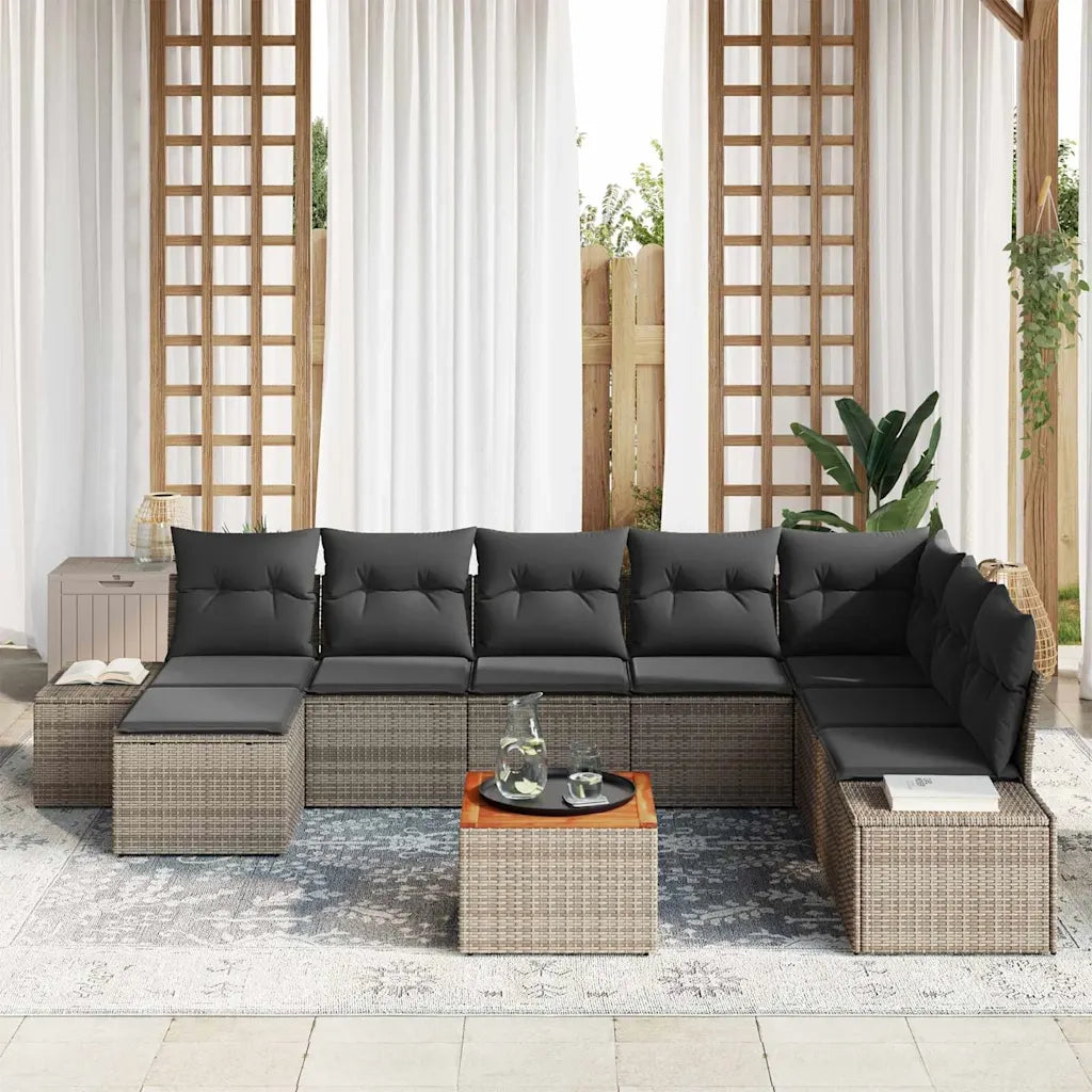 Set Divano da Giardino 9 pcs Grigio 3356662